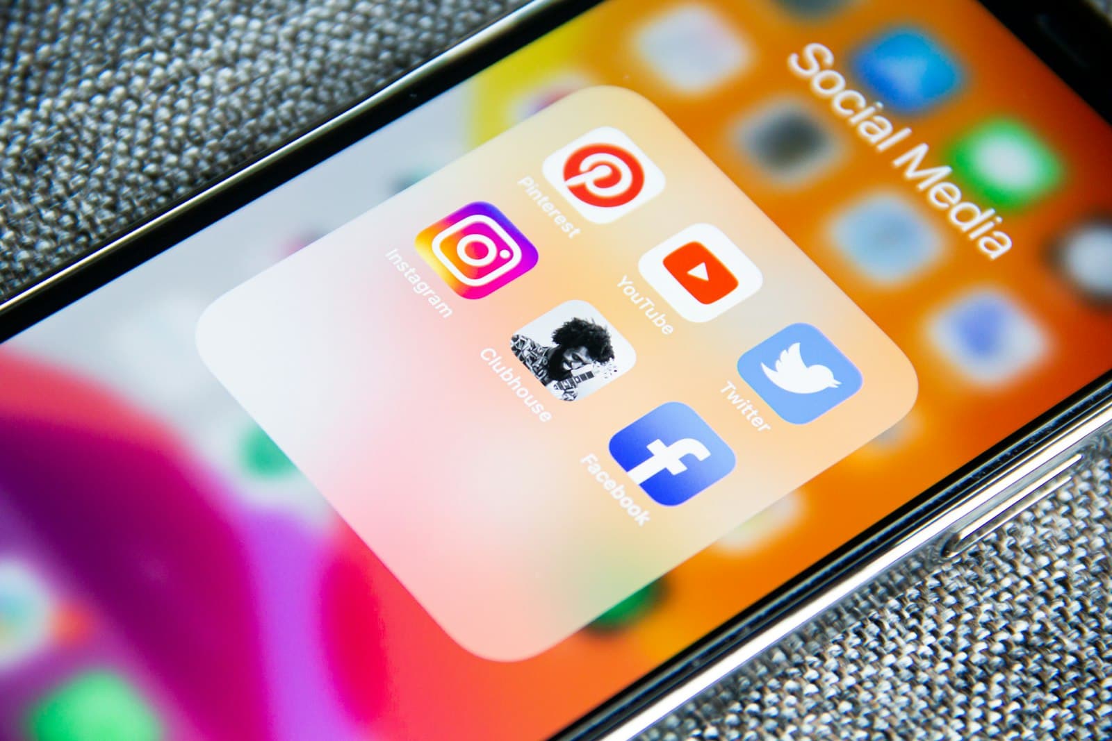 Social media apps on a creator's phone